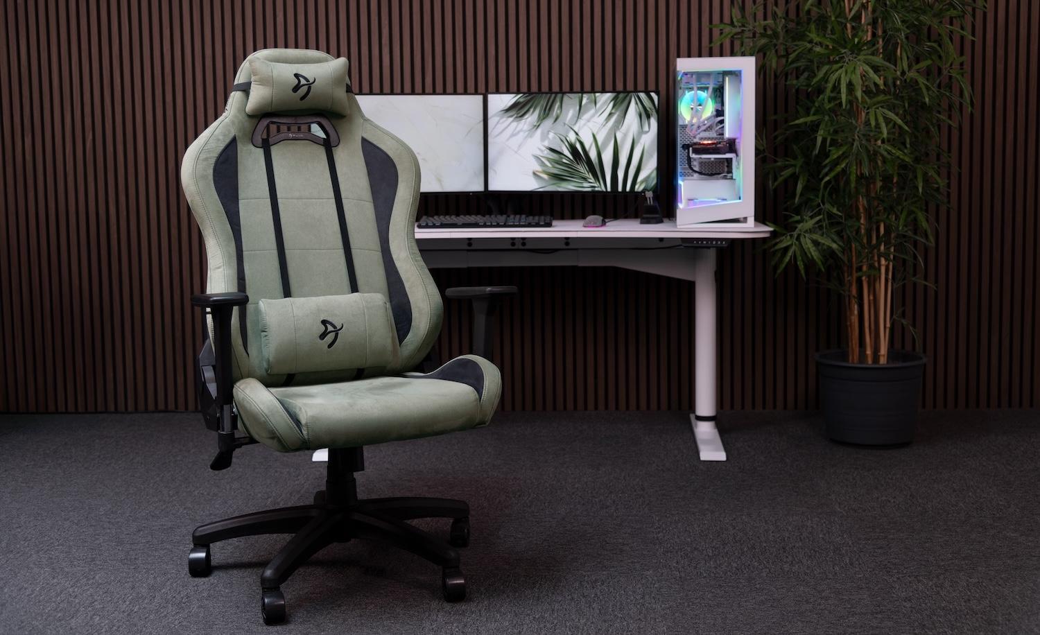 A chair in front of a desk