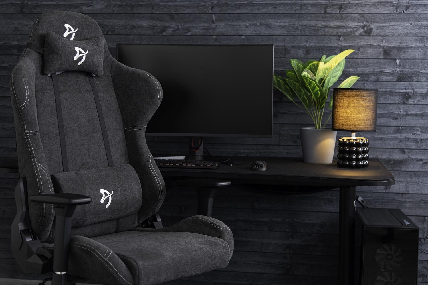 a chair in front of a desk