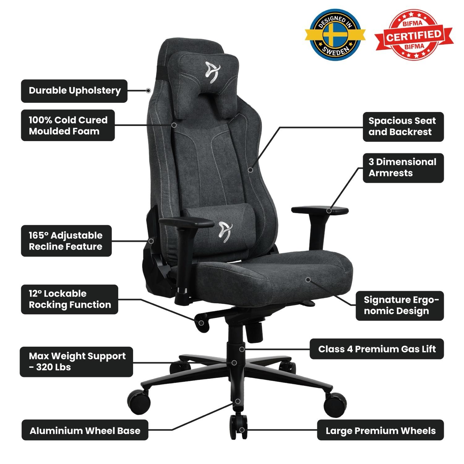 a chair with specs around it
