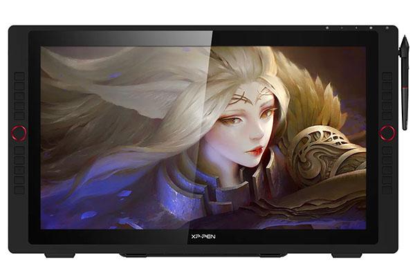 a drawing tablet with a picture of a woman on it