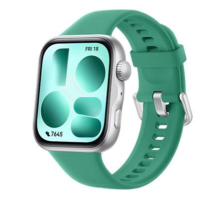 a green apple watch with a green strap
