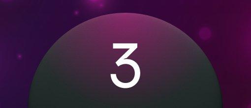 Three on a black background 