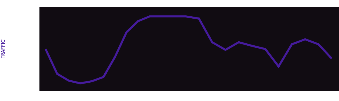 Busiest times on Black Friday graph
