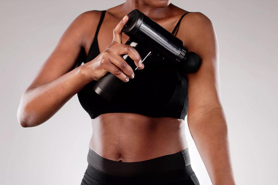 Girl using massager