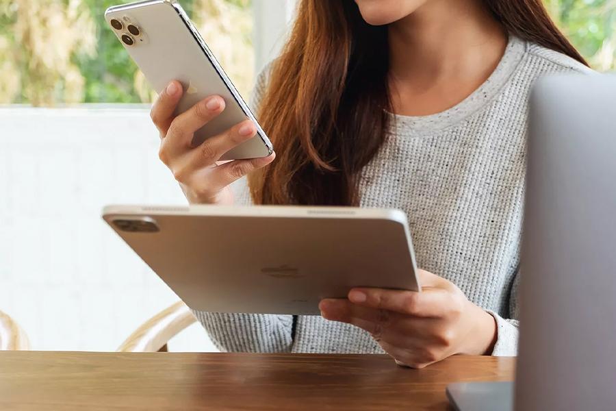 Tablet in hands