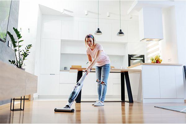 cleaning kitchen