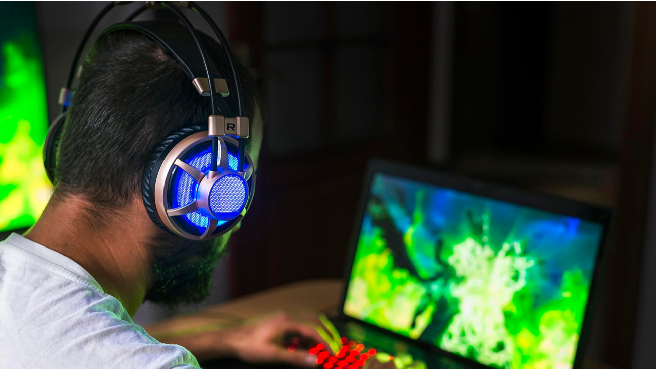 Man wearing headset