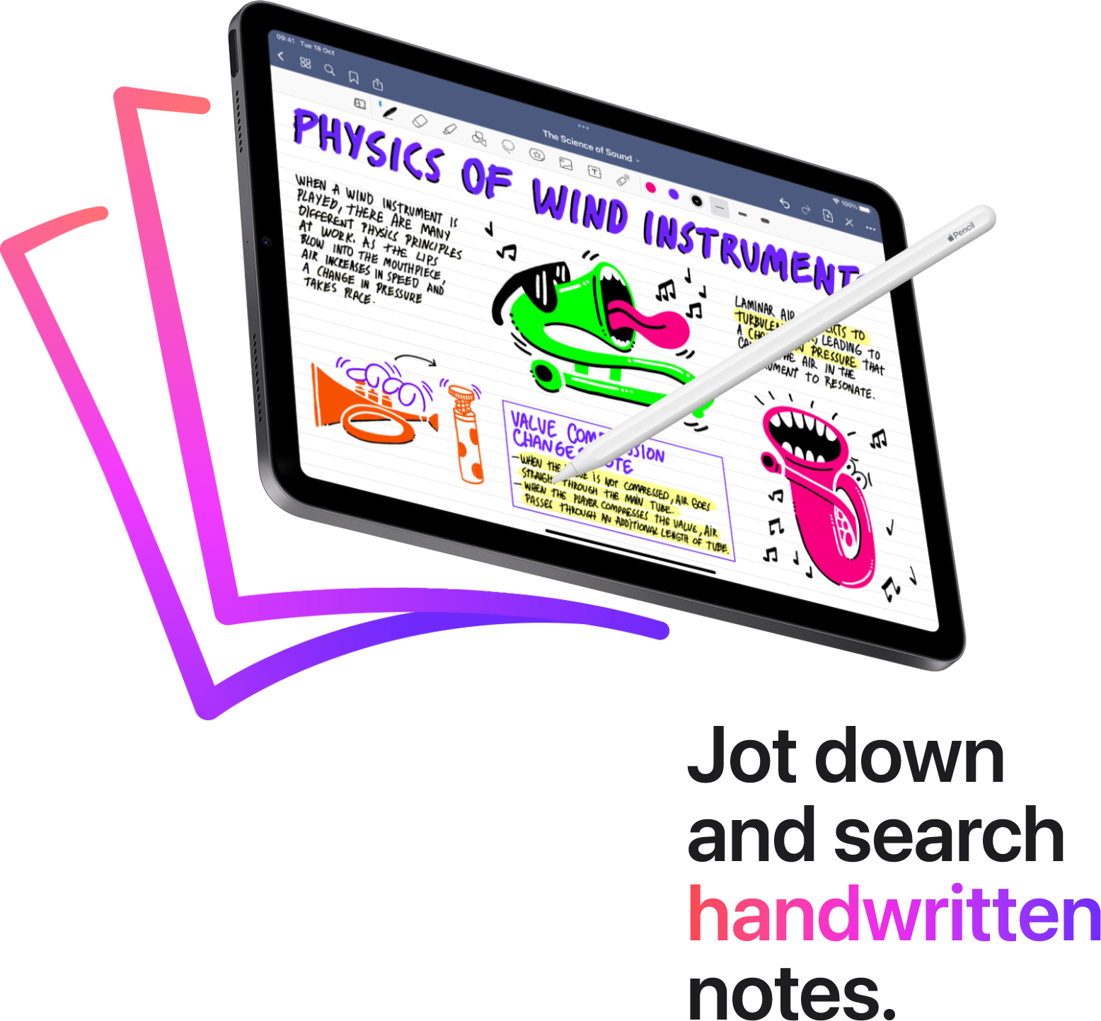 Jot down and search handwritten notes