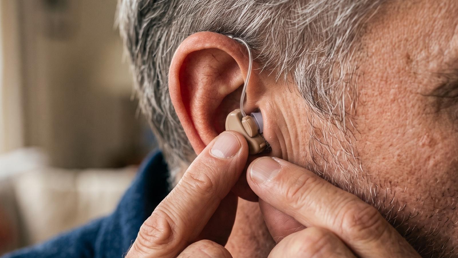 A hearing amplifier worn in the ear