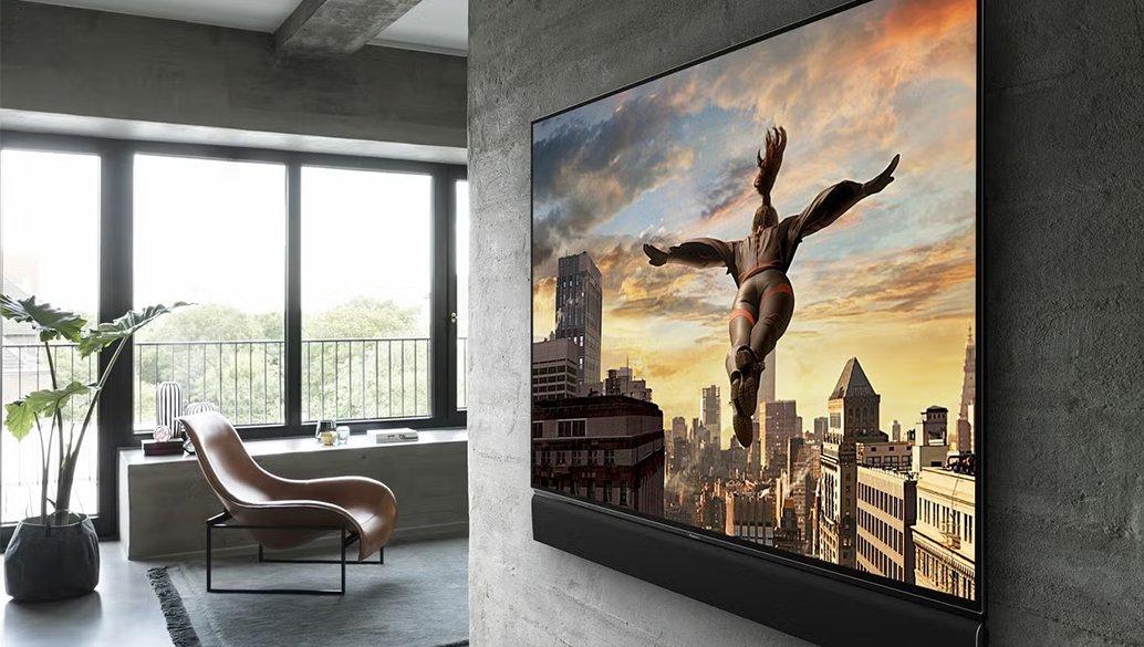 TV mounted on wall