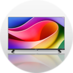 TV on a grey circle