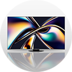 TV on a grey circle