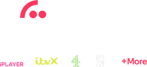 Logos for Freely, BBC iPlayer, itvX, 5 + More