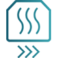 Icon of an oven with temperature waves on it
