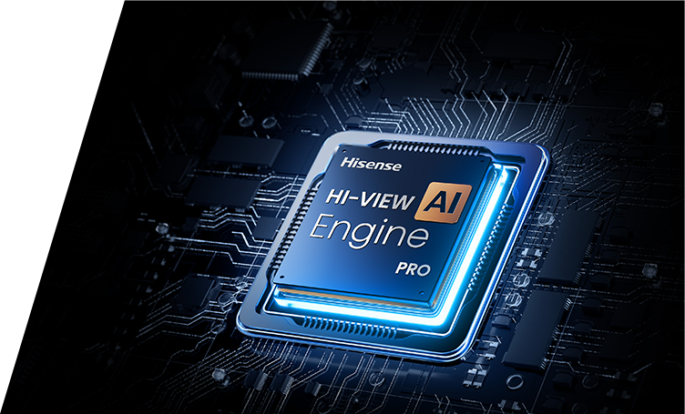 A chip with Hisense HI-VIEW AI Engine PRO written on it