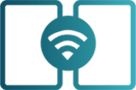 Icon of two devices with a wi-fi symbol between them