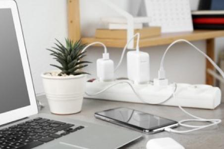 Cables on a desk