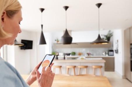 Using phone in kitchen