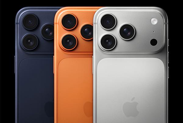 different iphone models are shown in different colours