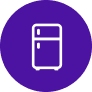 Icon of a fridge on a purple circle