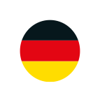 a German logo with a gear icon around it