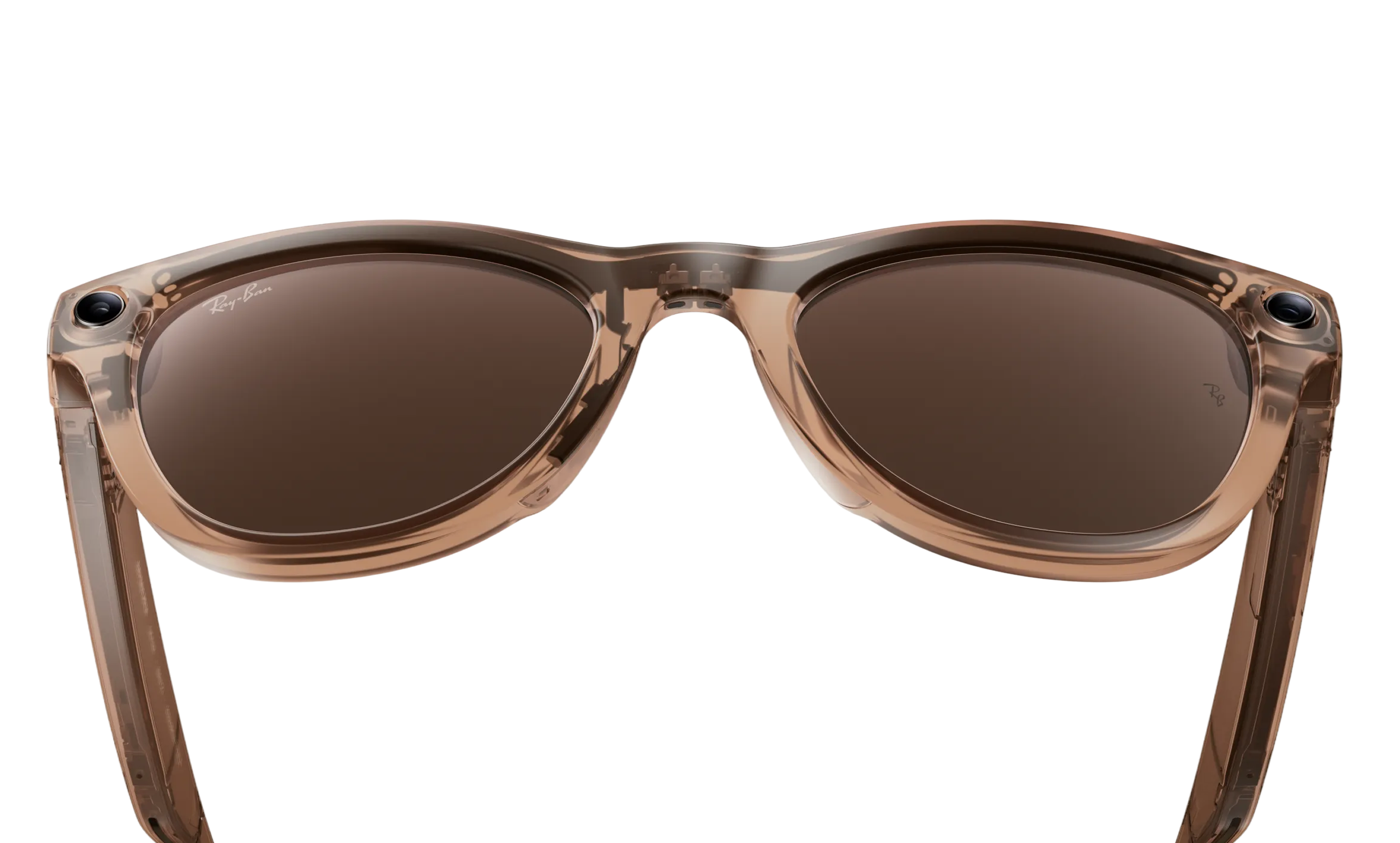 A pair of AI glases with a brown frame