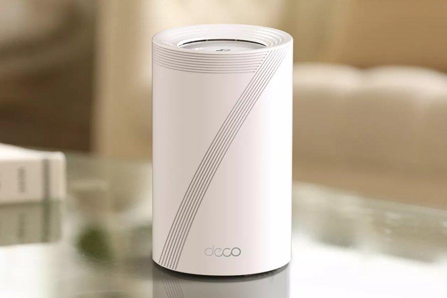 A white cylinder with TP-Link written on it
