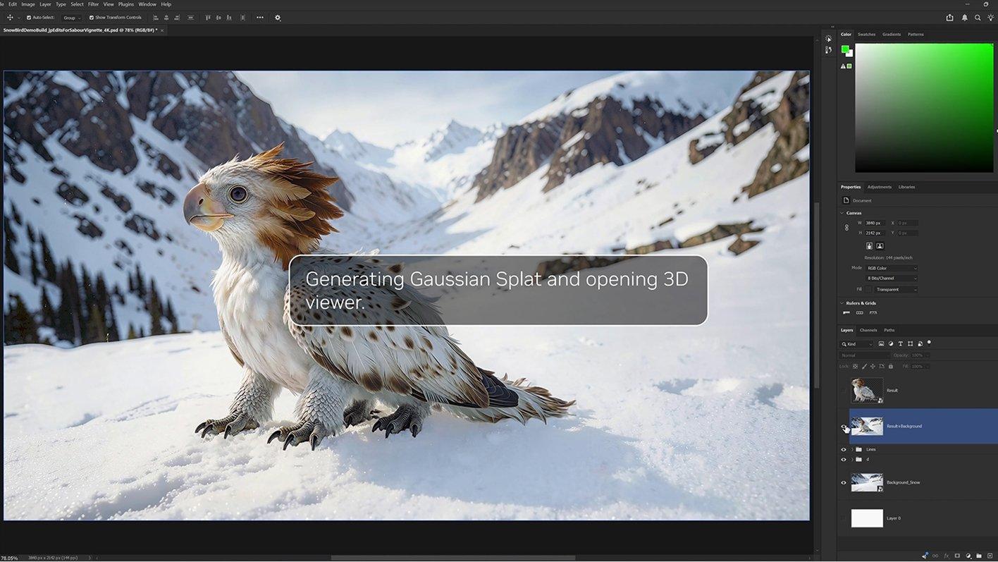 A window on a compter screen with a bird on a mountain and a prompy on top of it