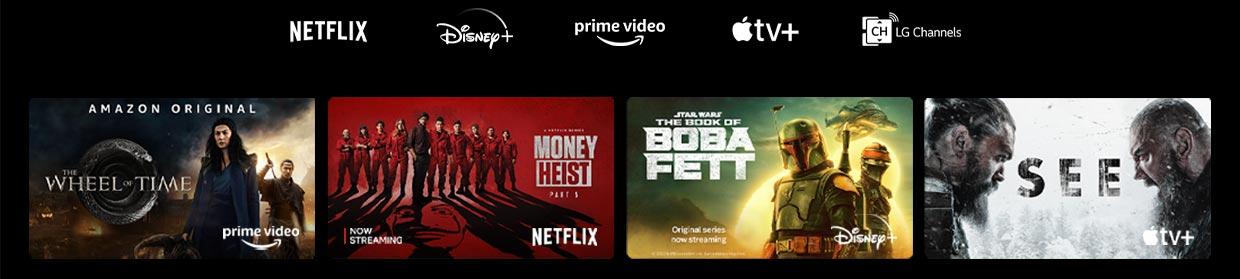 All your favourite streaming apps in one place. Prime Video, Netflix, Disney+ and AppleTV+