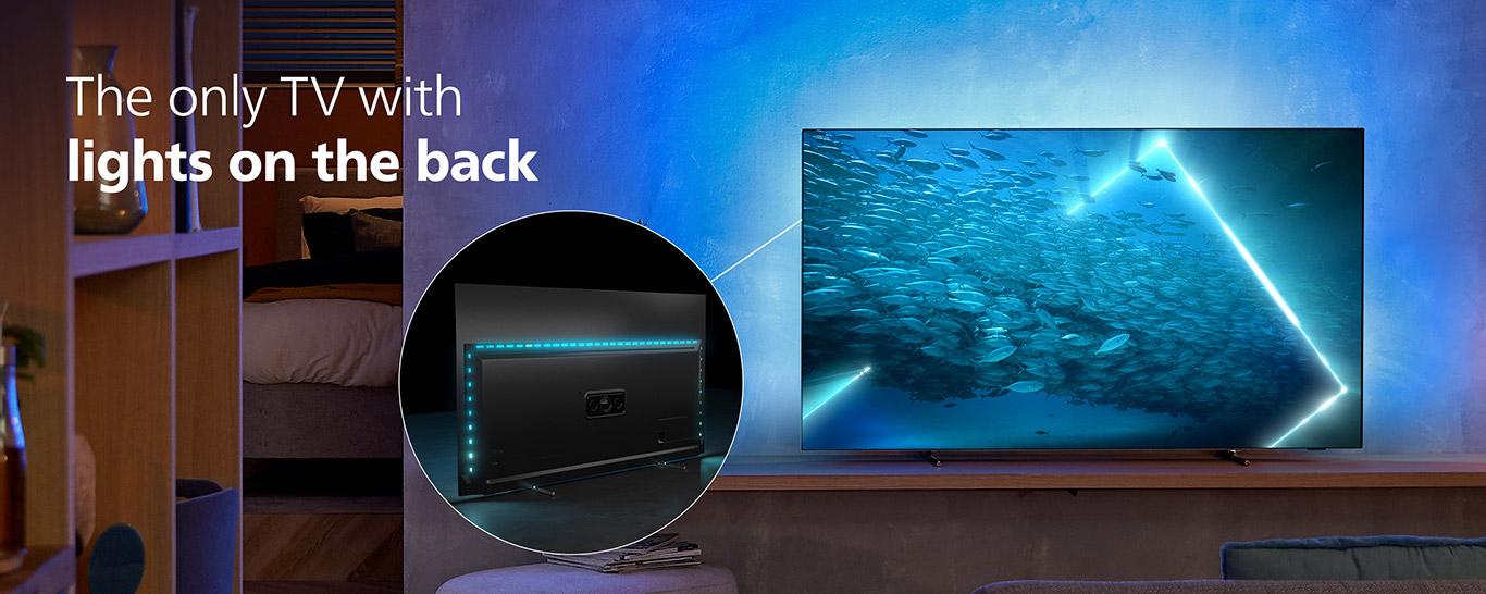 Philips tv with lights on back