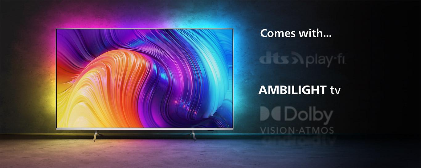 8718863034156 - PHILIPS Ambilight 55PUS8807/12 55 Smart 4K Ultra HD HDR  LED TV with Google Assistant - Currys Business