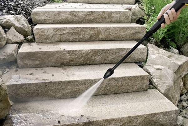 cleaning stairs