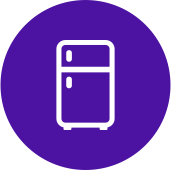 a purple circle with a white icon of a laptop