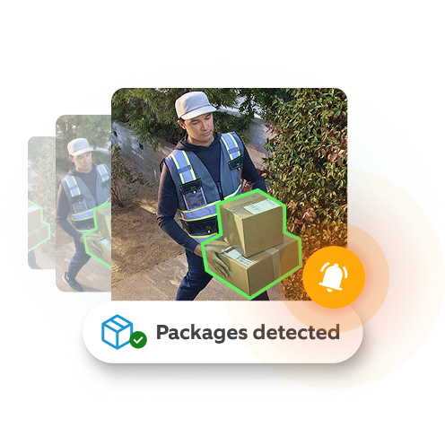 a delivery person carrying a stack of parcels