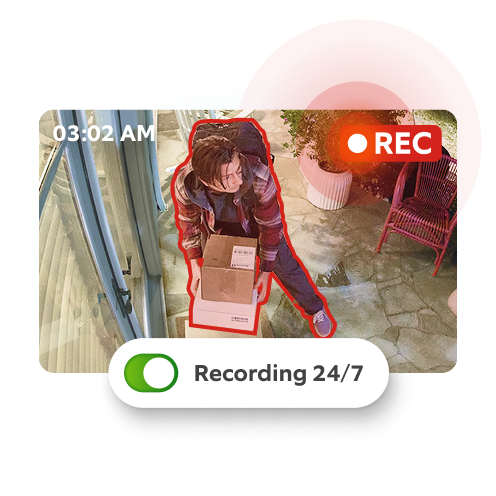 a person seemingly stealing a parcel being recorded