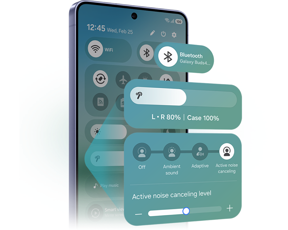 A smart phone screen with UI overlaid