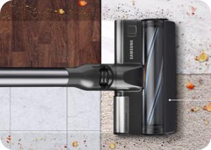 a vacuum cleaner over various surfaces