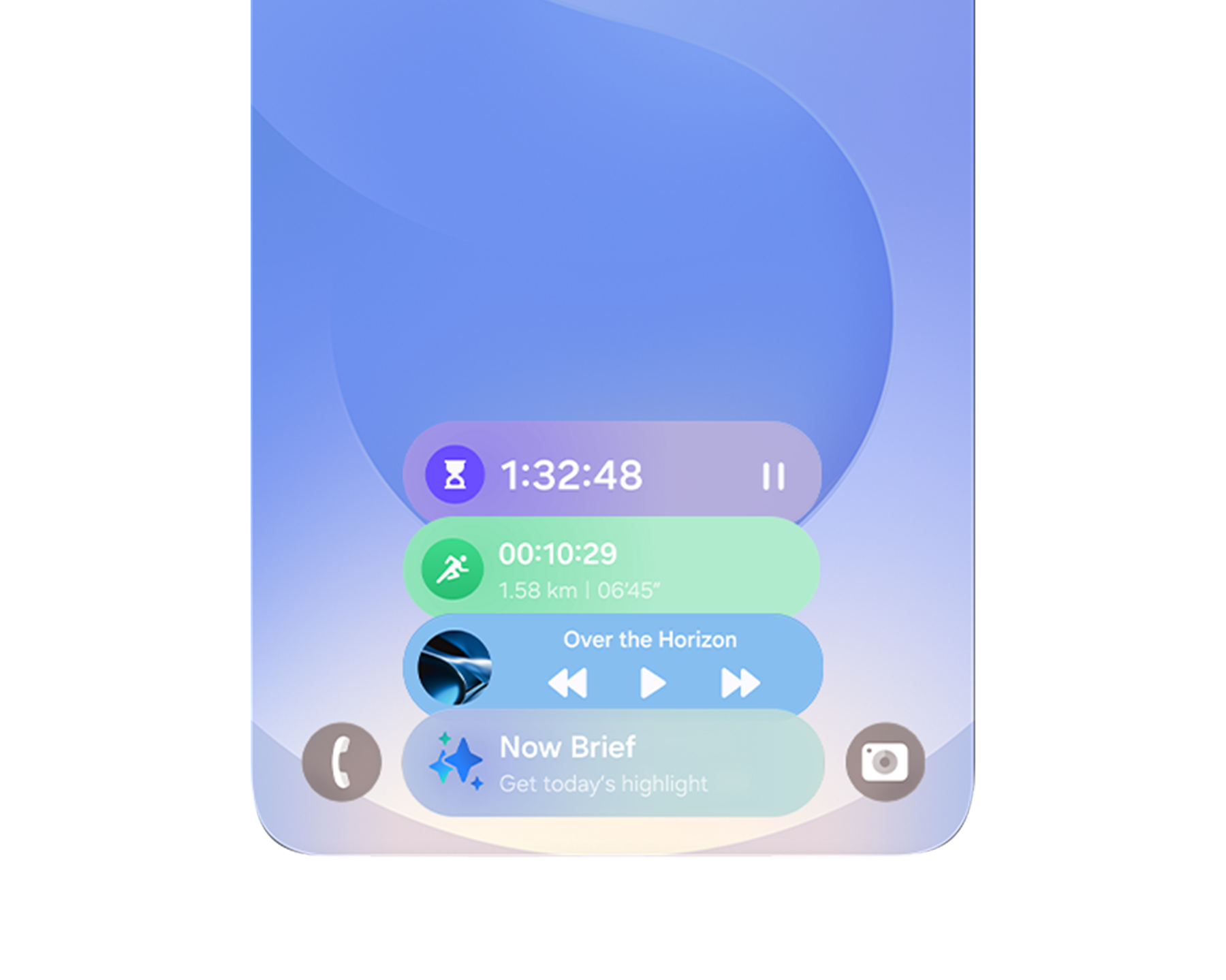 A mobile phone screen with Now Brief on it