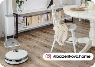 Samsung Jet Bot on a wooden floor
