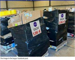 Example of an image on a scam Facebook post
