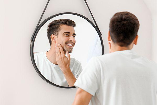 shaving man