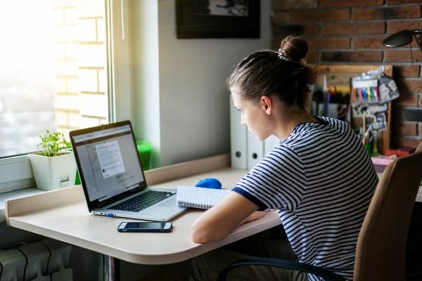 Student with a laptop