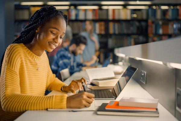 Student with laptop