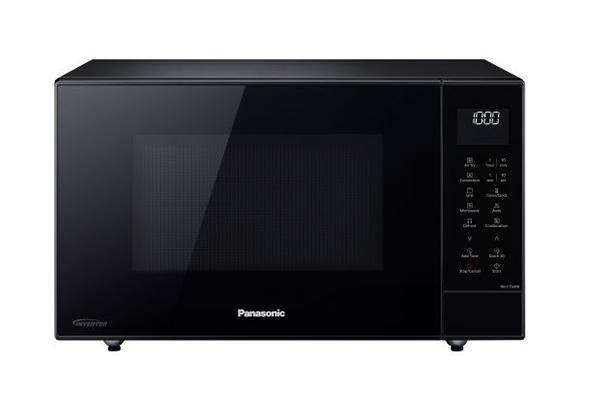 panasonic microwave oven with digital display and black finish