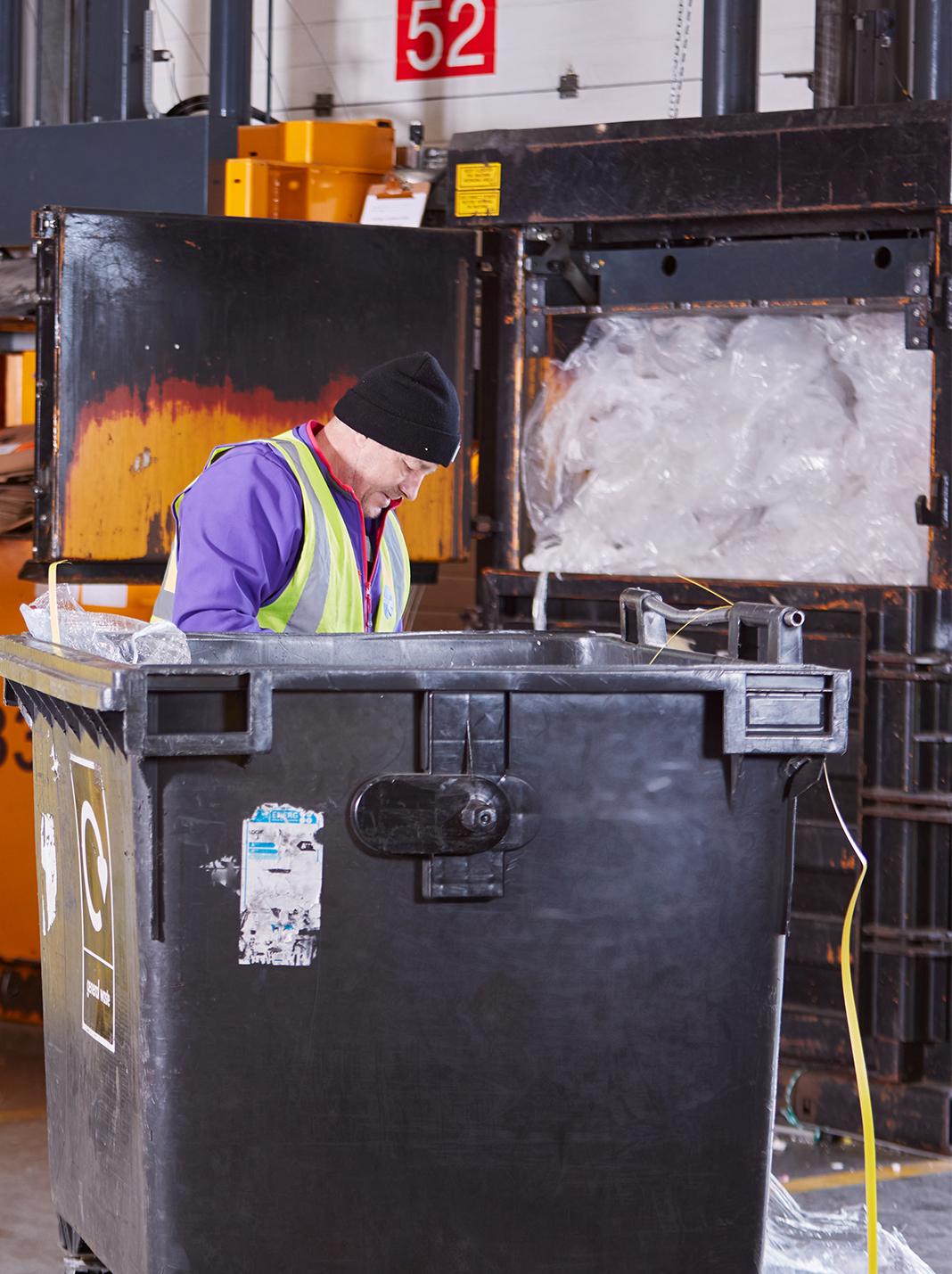 Packaging being recycled by colleagues