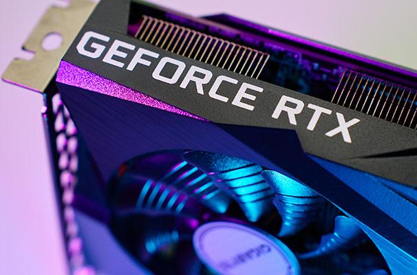 a close up of a computer with a geforce rtx logo on it