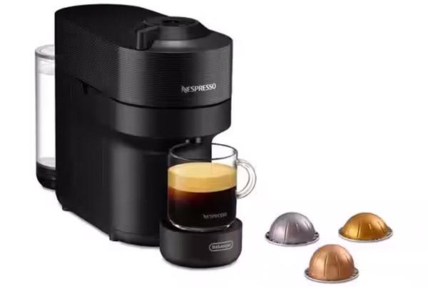 a coffee machine with two cups and two cups