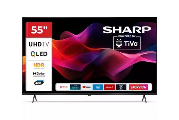 the Sharp 4T-C55HM5245IB 55" TV is shown on a white background