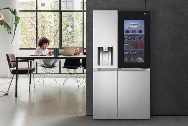 LG InstaView ThinQ GSQV90PZAE American-Style Fridge Freezer