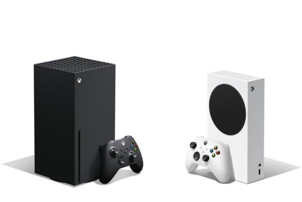 Xbox Series X and Xbox Series S consoles on a white background